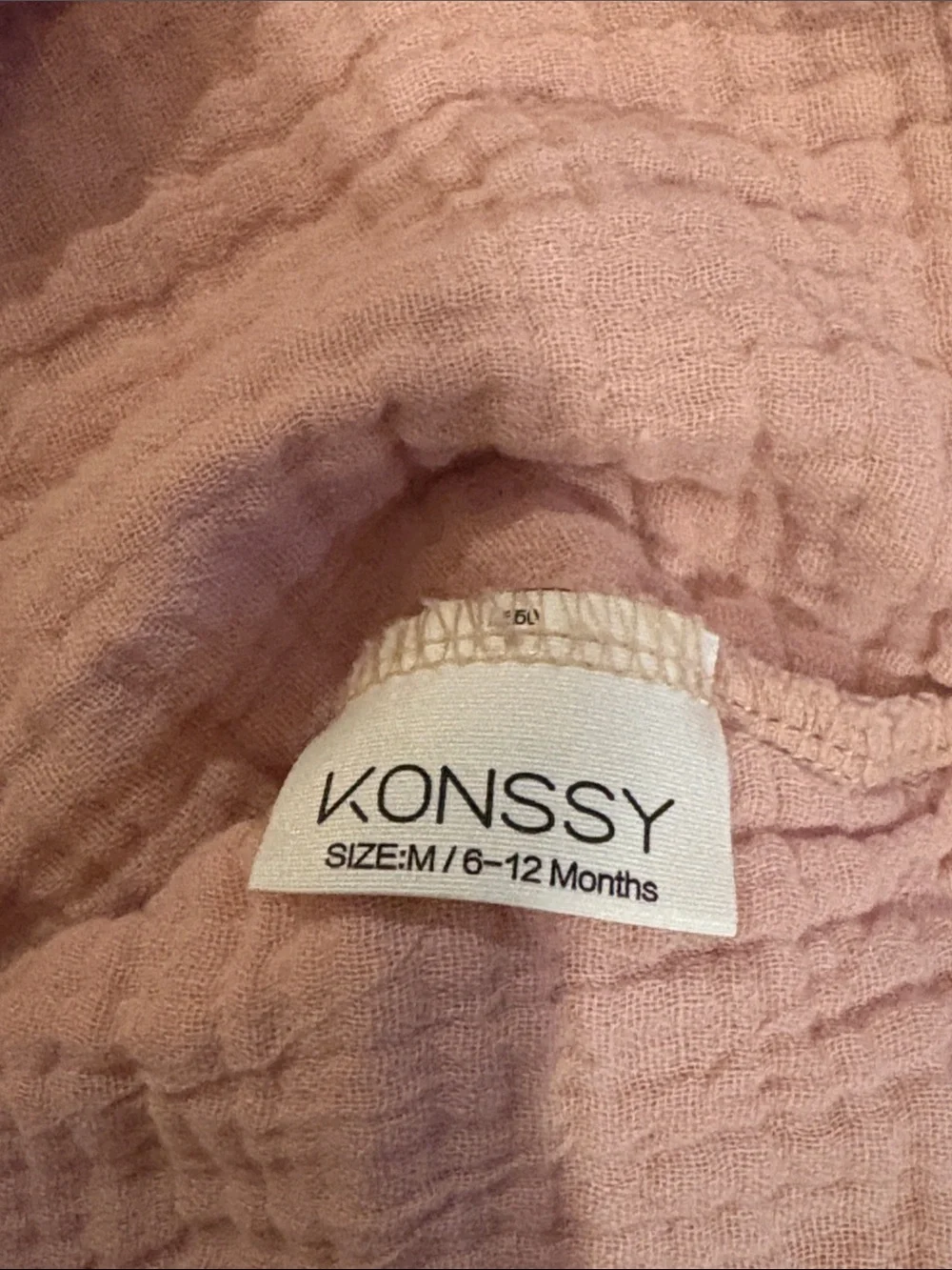 Konssy Dusty Rose 6-12 Month Muslin Baby Sleep Sack